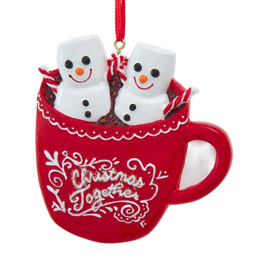 Marshmallow Snowman Couple "1st Christmas Together" Ornament