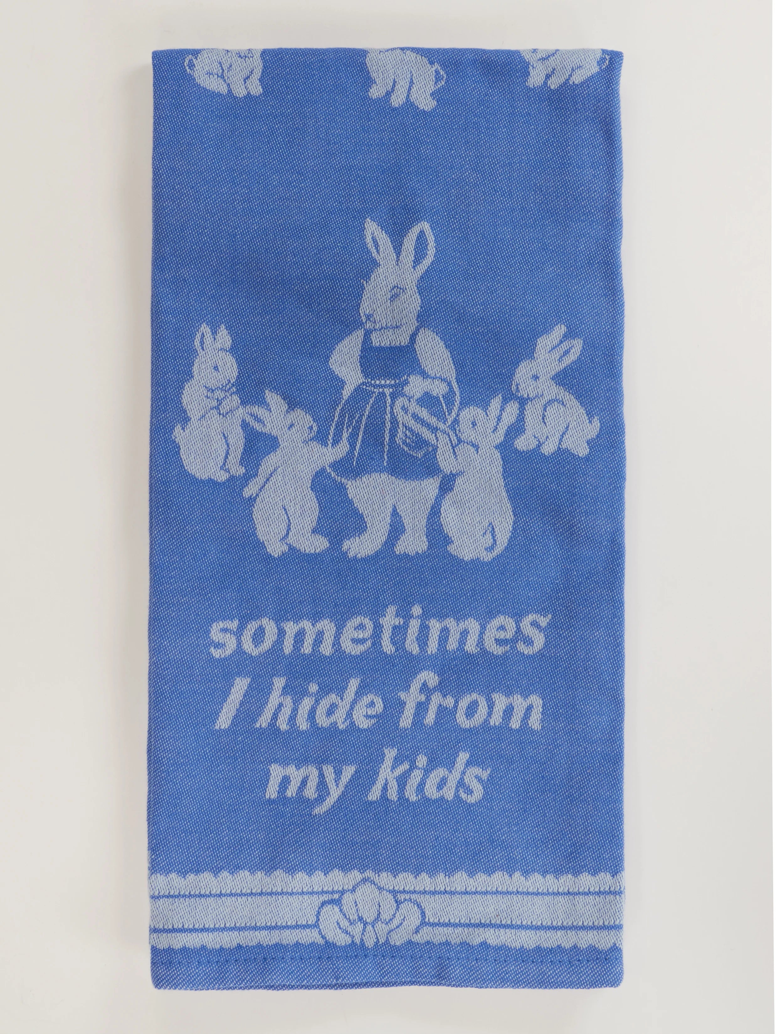 BLUEQ Sometimes I Hide From My Kids Dish Towel