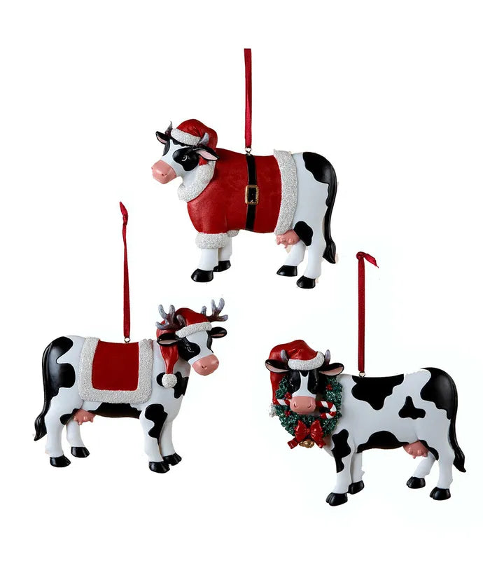 Santa Cow Ornament (Single) - Random Style