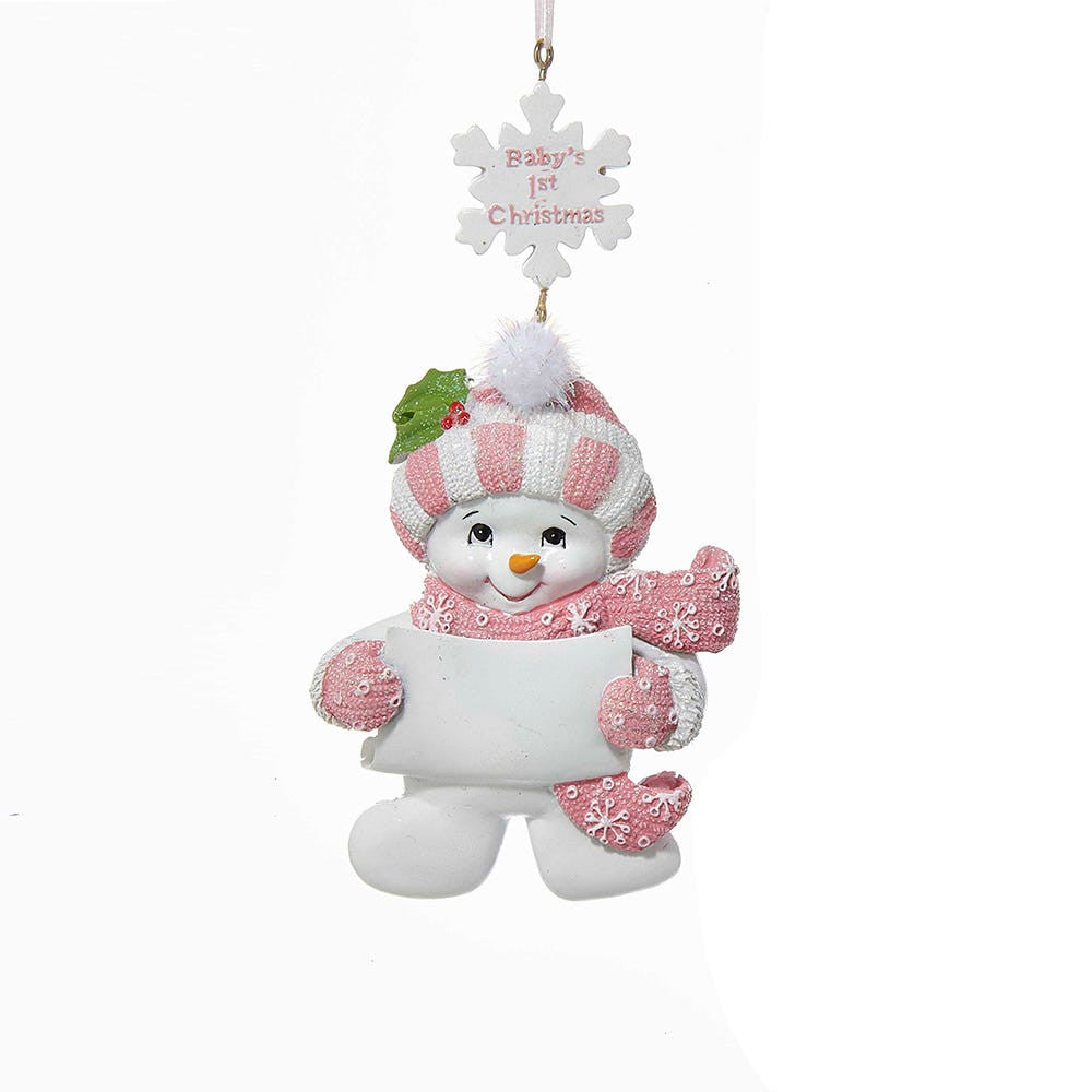 Baby's 1st Christmas Snow Baby Girl Ornament