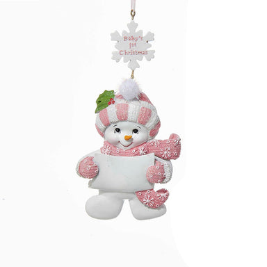 Baby's 1st Christmas Snow Baby Girl Ornament