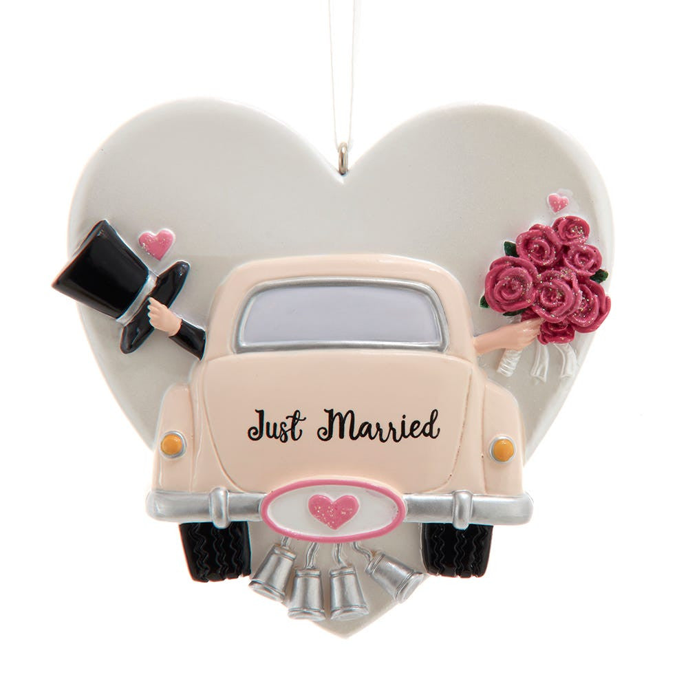 Just Married Wedding Car Ornament