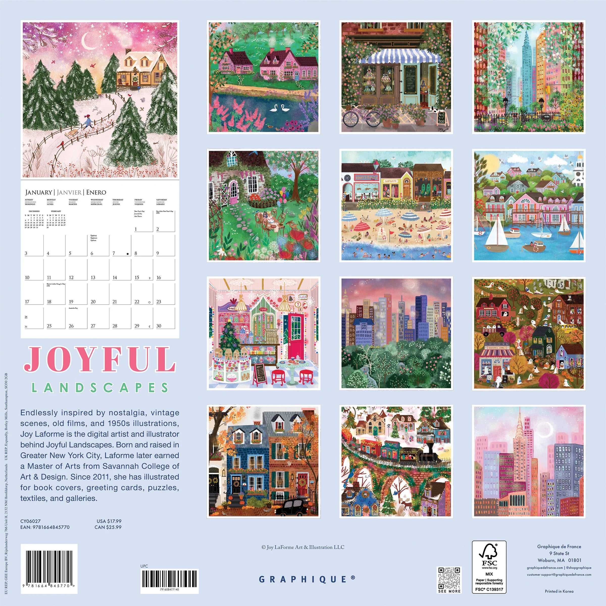 GRPH Joyful Landscapes 2027 Wall Calendar