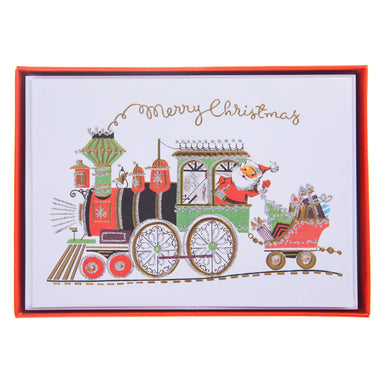 Merry Christmas Santa Train Boxed Christmas Cards    