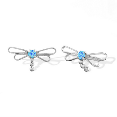 Boma Dragonfly Aquamarine Studs