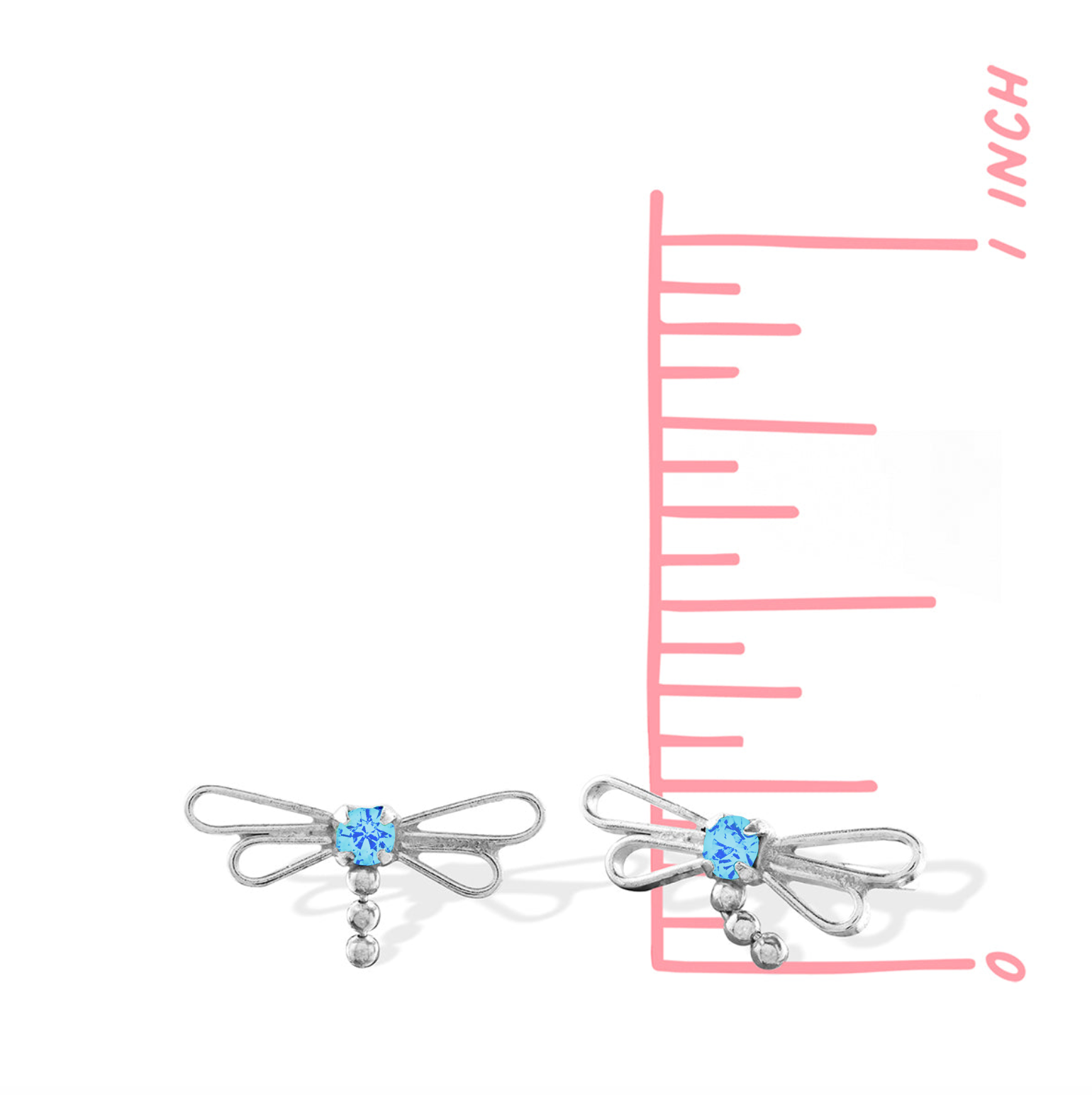 Boma Dragonfly Aquamarine Studs
