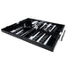 Black Stripe 15" Leatherette Backgammon Set