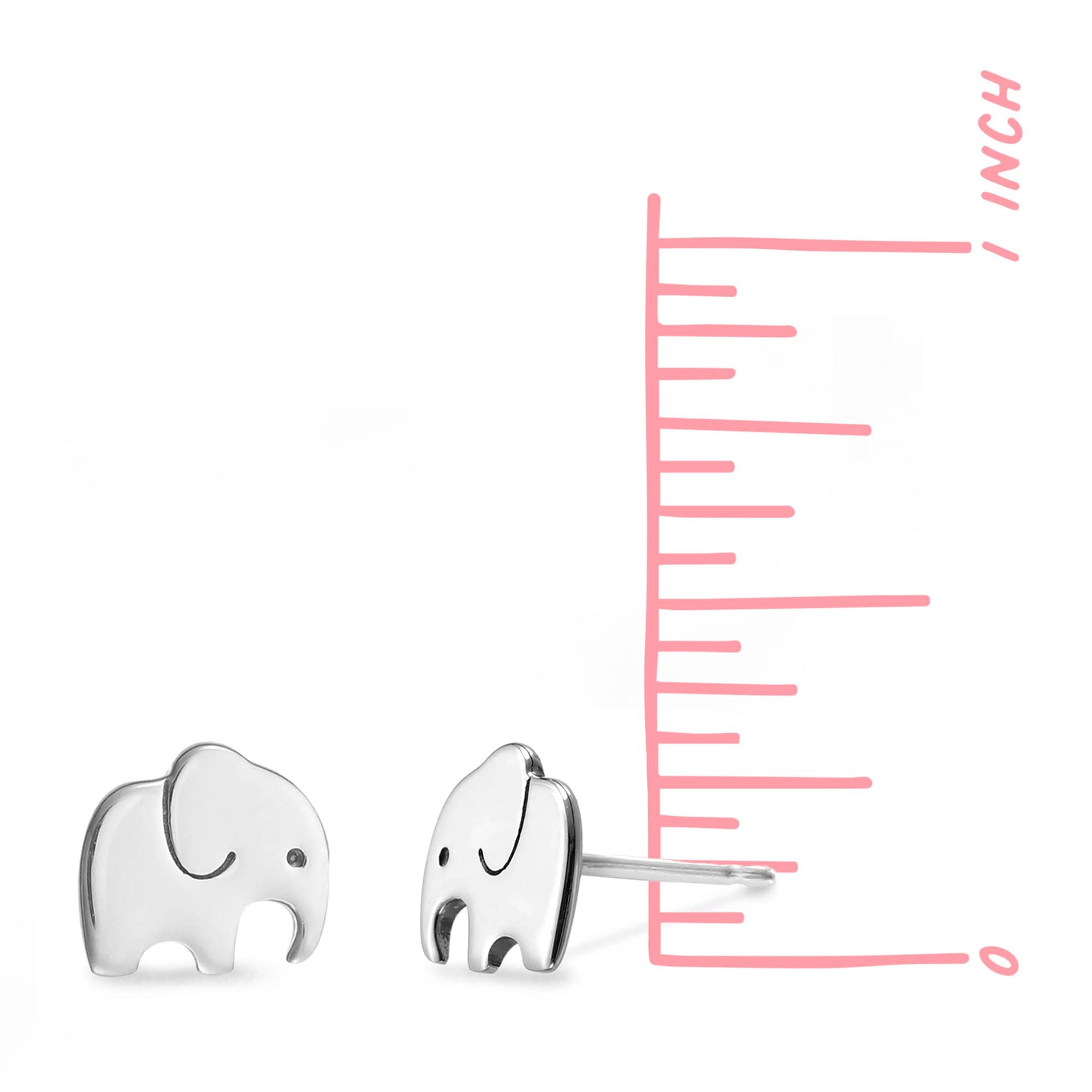 Boma Sterling Silver Elephant Profile Stud Earrings
