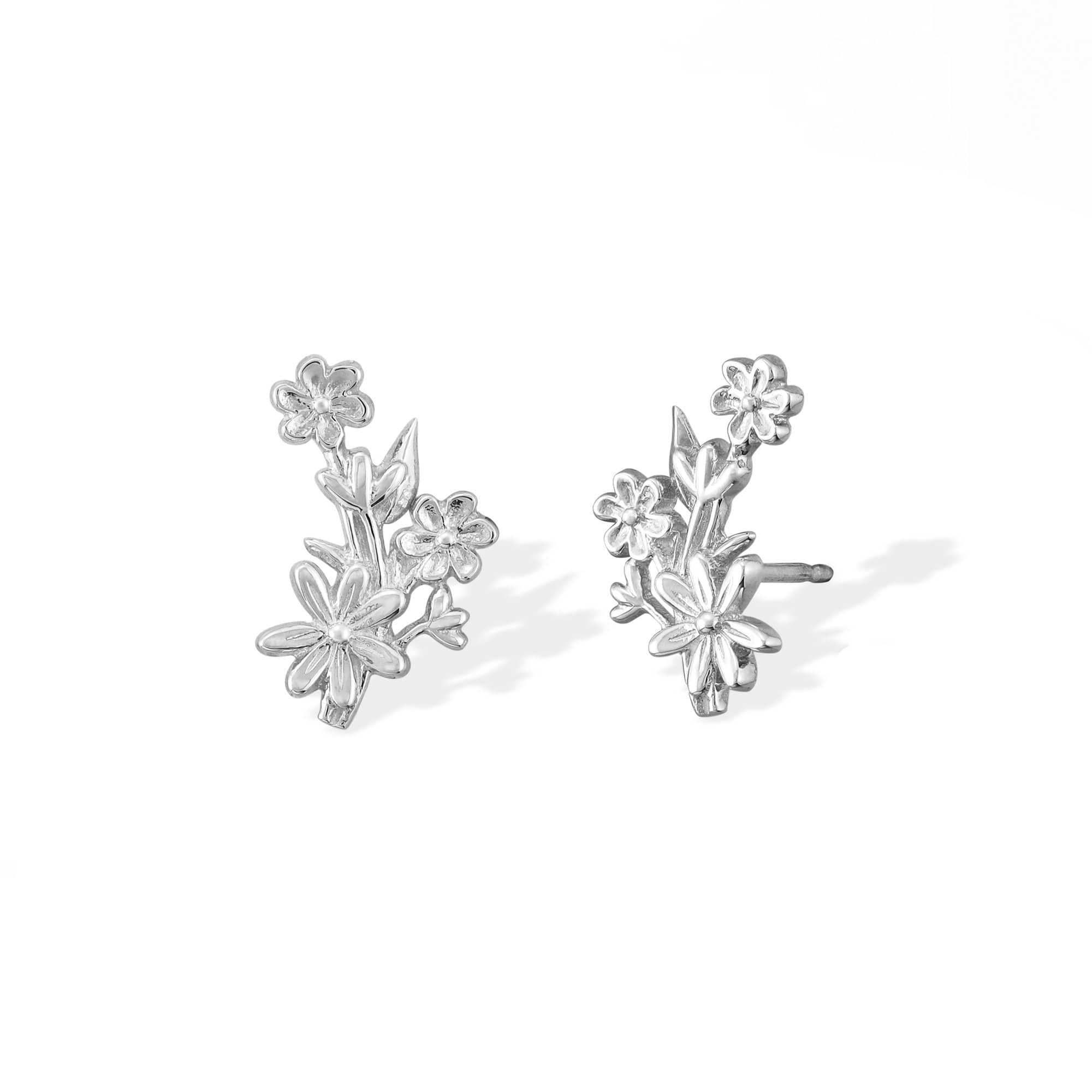 Boma Sterling Silver Flower Bouquet Post Earrings