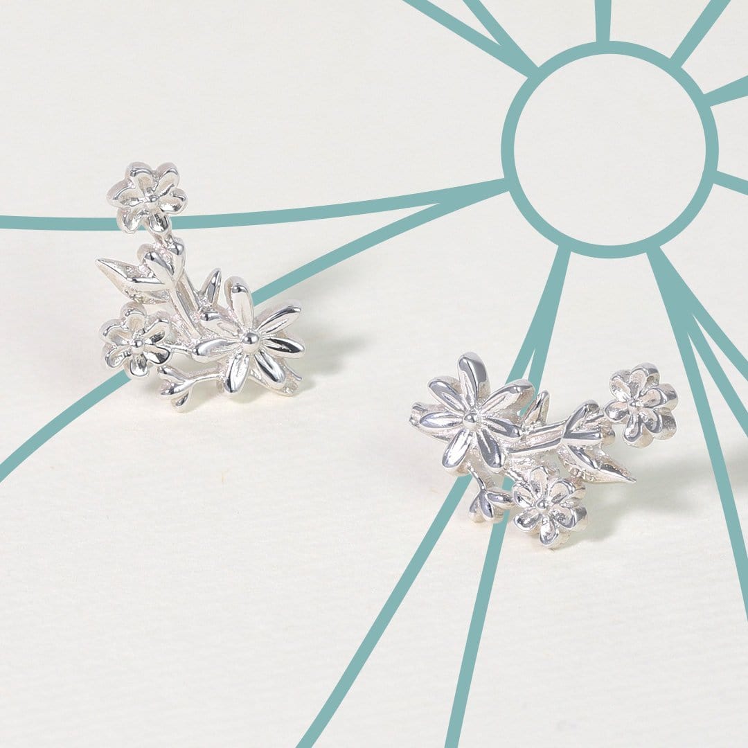 Boma Sterling Silver Flower Bouquet Post Earrings