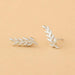 Boma Sterling Silver Leaf Ear Crawlers Post Earrings