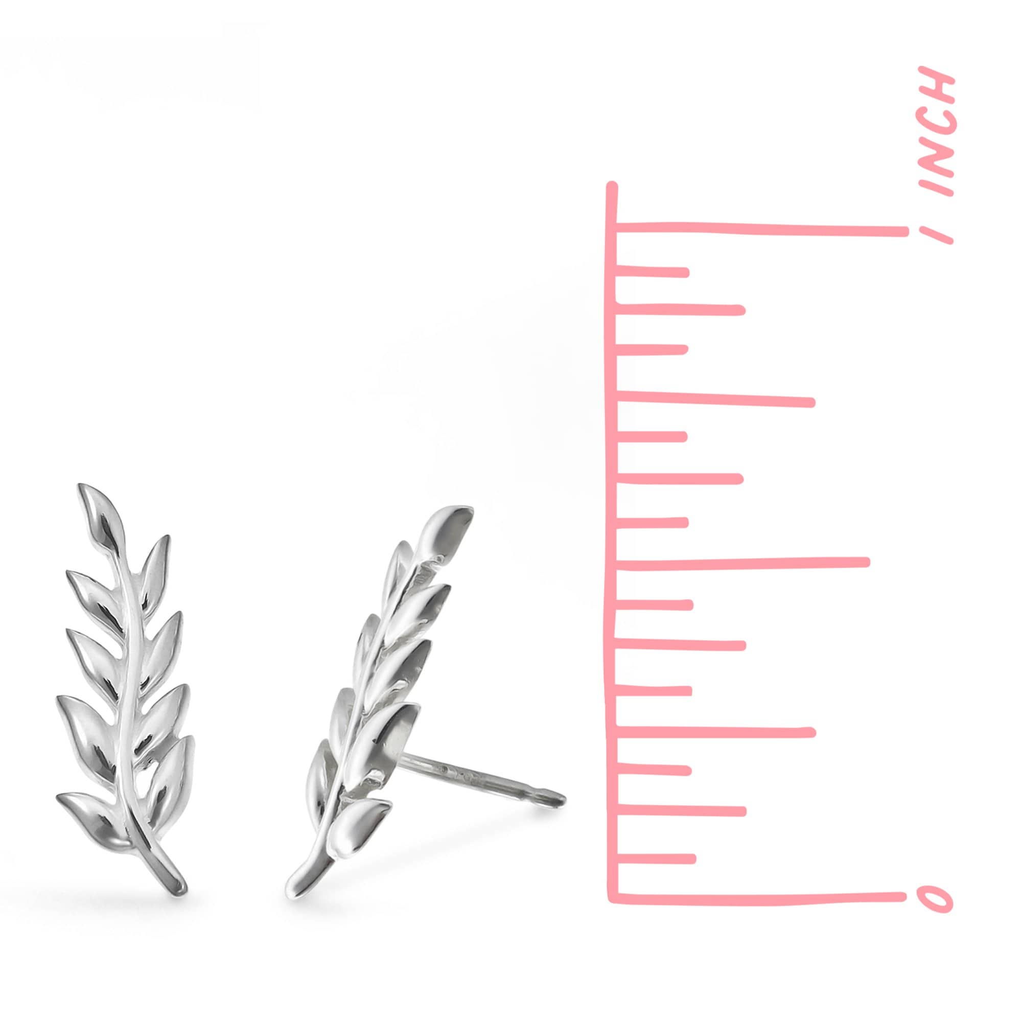 Boma Sterling Silver Leaf Ear Crawlers Post Earrings