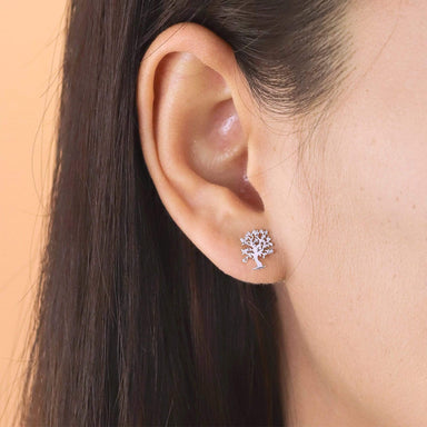 Boma Sterling Silver Post Earrings - Tree of Life    