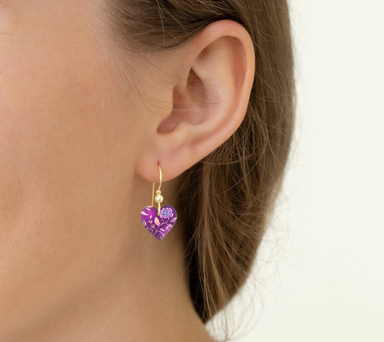 Holly Yashi Budding Heart Earrings - Vintage Burgundy