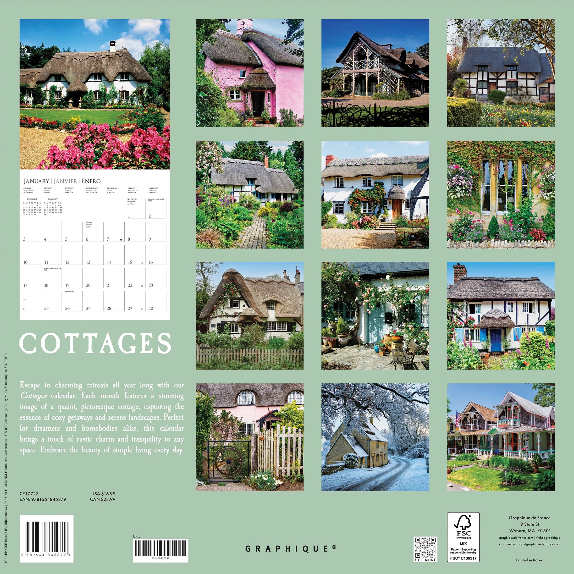 GRPH Cottages 2027 Wall Calendar