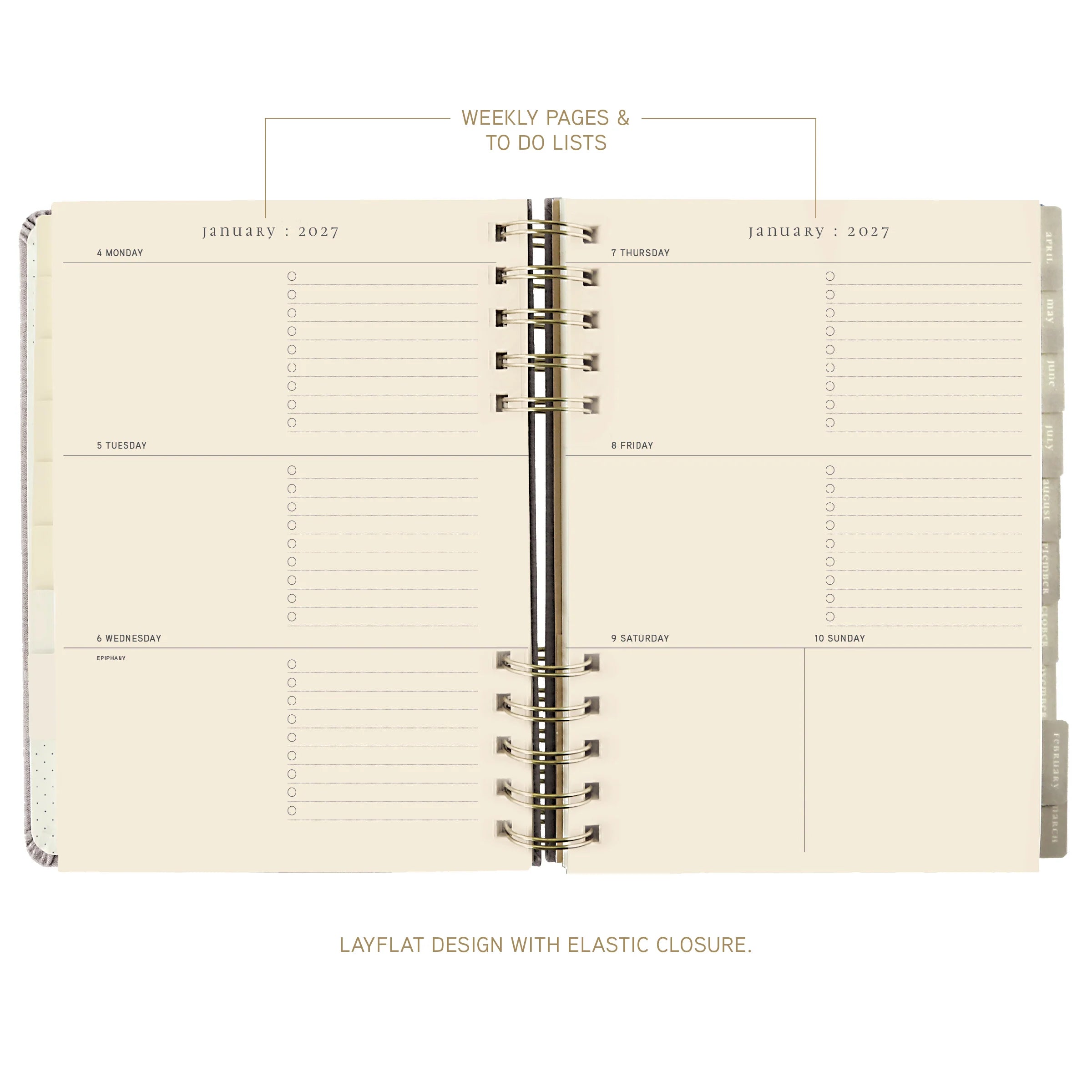 GRPH Blush 2027 Fabric-Bound Engagement Calendar