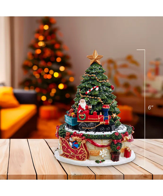 Wind-Up Musical Christmas Tree Revolving Box