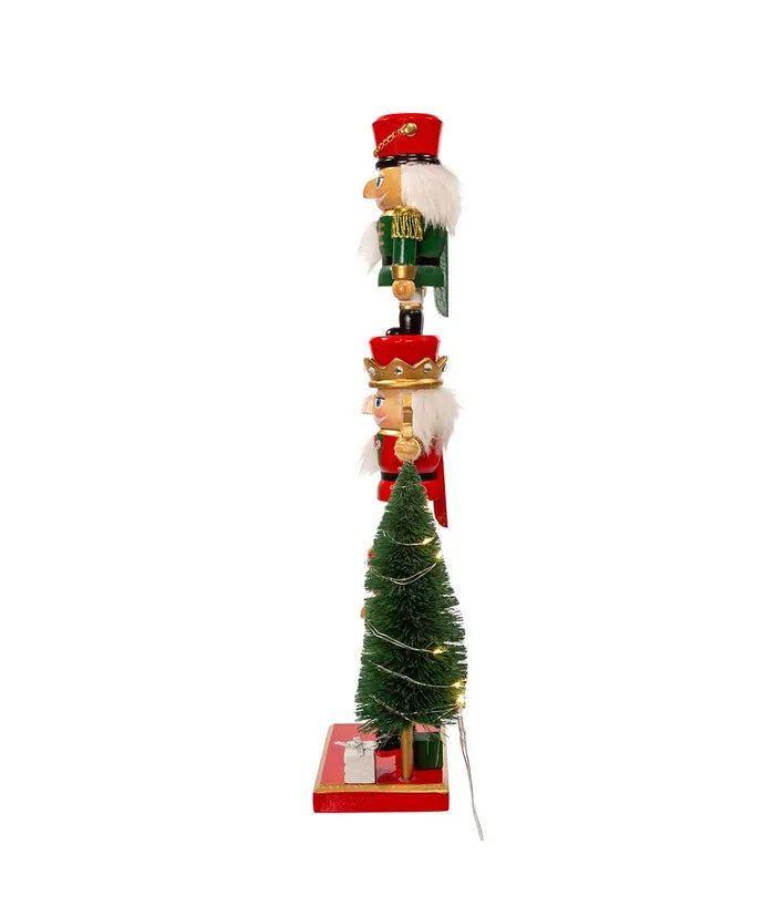 Kurt Adler 18" Triple Stack Nutcracker with LED Tree