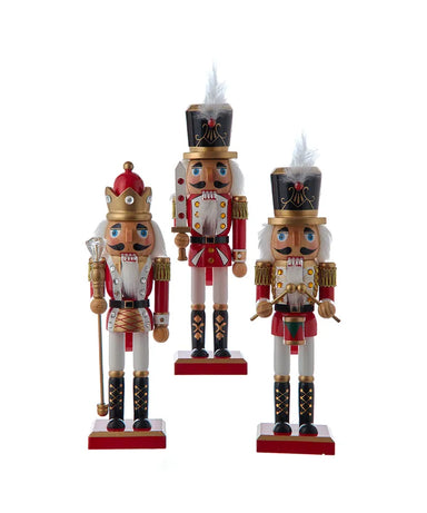 Kurt Adler Nutcracker 10" Red/White King or Soldier - (Single) Random Style