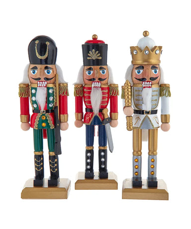 Kurt Adler Nutcracker 10" Red, Green or Gold (Single) - Random Style