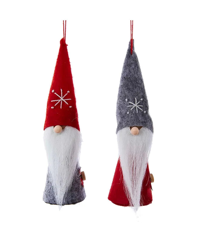 Felt Woodland Dwarf Ornament Red or Grey Hat (Single) - Random Color