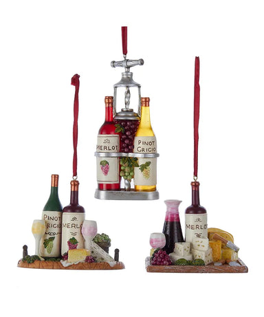 Wine and Cheese Tray Ornament (Single) - Random Style