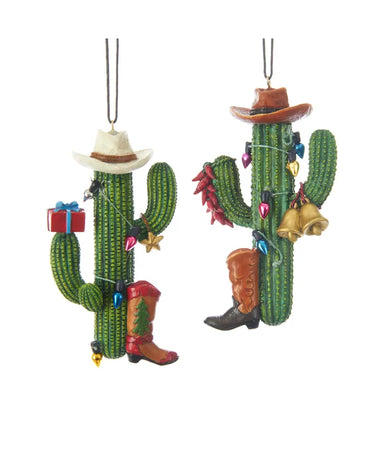 Western Cactus With Boot and Hat Ornament (Single) - Random Style