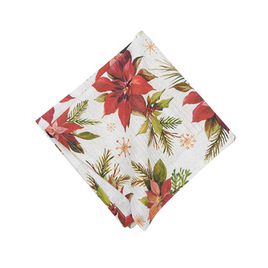 Printed Poinsettia Cloth Napkin (Single)    