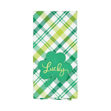 Applique Lucky Plaid Kitchen Towel    