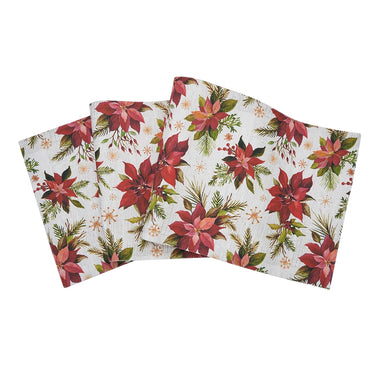 Printed Poinsettia Table Runner    