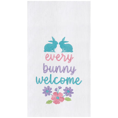 Every Bunny Welcome Embroidered Flour Sack Kitchen Towel    