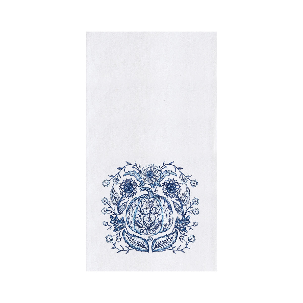 Lori Siebert Embroidered Blue Pumpkin Kitchen Towel    