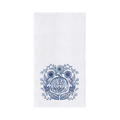 Lori Siebert Embroidered Blue Pumpkin Kitchen Towel    