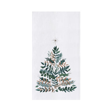 Lori Siebert Gold and Greenery Tree Embroidered Flour Sack Kitchen Towel    