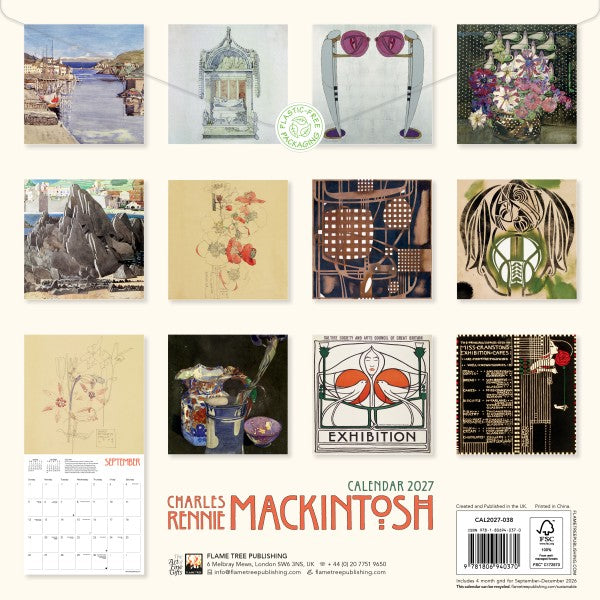 Charles Rennie Mackintosh 2027 Wall Calendar