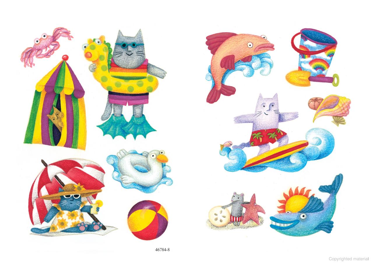 DVR Cats at the Beach Stickers
