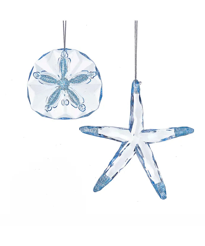 Acrylic Starfish or Sand Dollar Ornament (Single) - Random Style