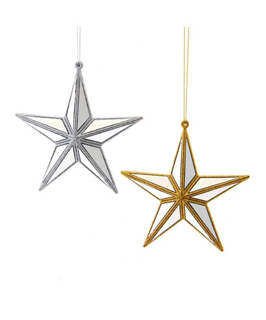 Gold or Silver Mirrored Star Ornament (Single) - Random Color