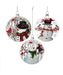 Glass Disk with Snowman and Bird Ornament (Single) - Random Style