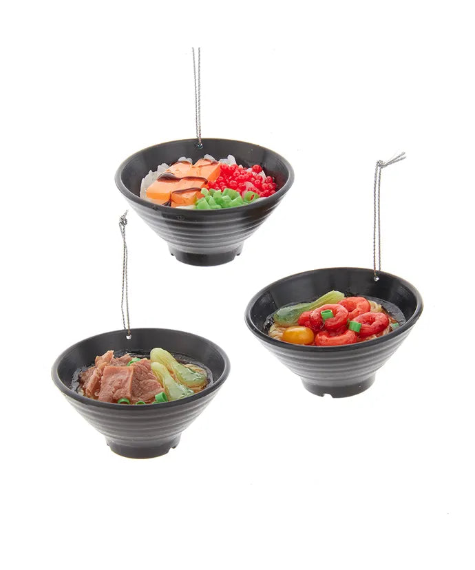 Asian Rice or Noodle Bowl Ornament (Single) - Random Style