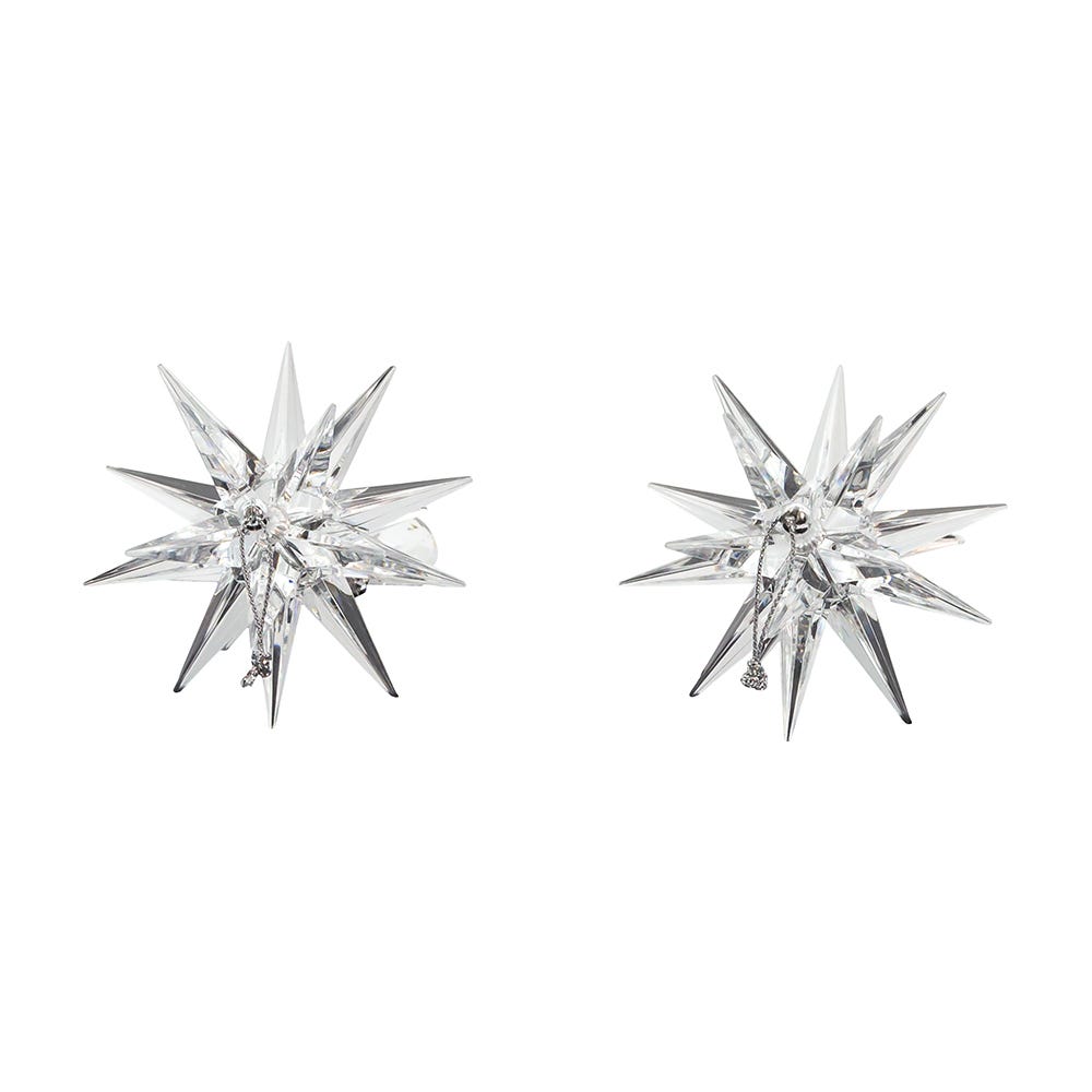 Clear and Silver Starburst Dangle Ornament (Single) - Random Style