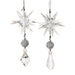 Clear and Silver Starburst Dangle Ornament (Single) - Random Style