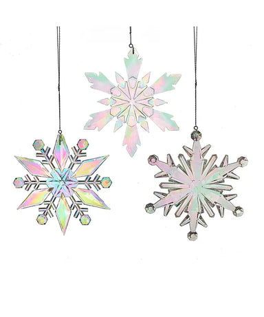 Opalescent Snowflake Ornament (Single) - Random Style