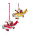 Santa in Airplane Ornament (Single) - Random Color