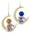 Astronaut on Crescent Moon Ornament (Single) - Random Style