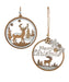 Round Deer Christmas Scene Ornament (Single) - Random Style