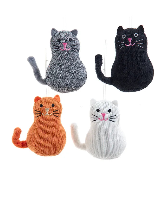 Knit Cat Ornament (Single) - Random Color