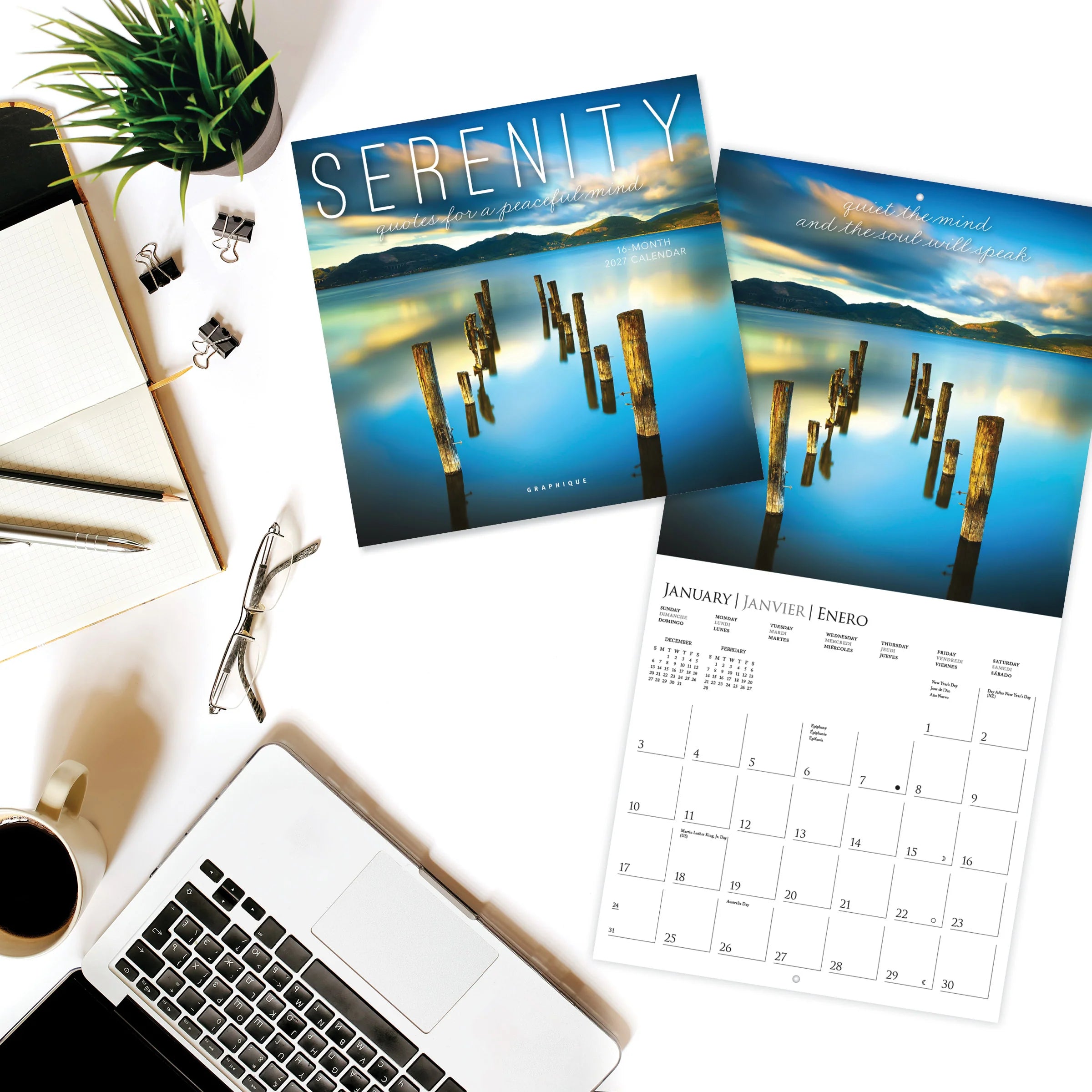 GRPH Serenity 2027 Mini Wall Calendar