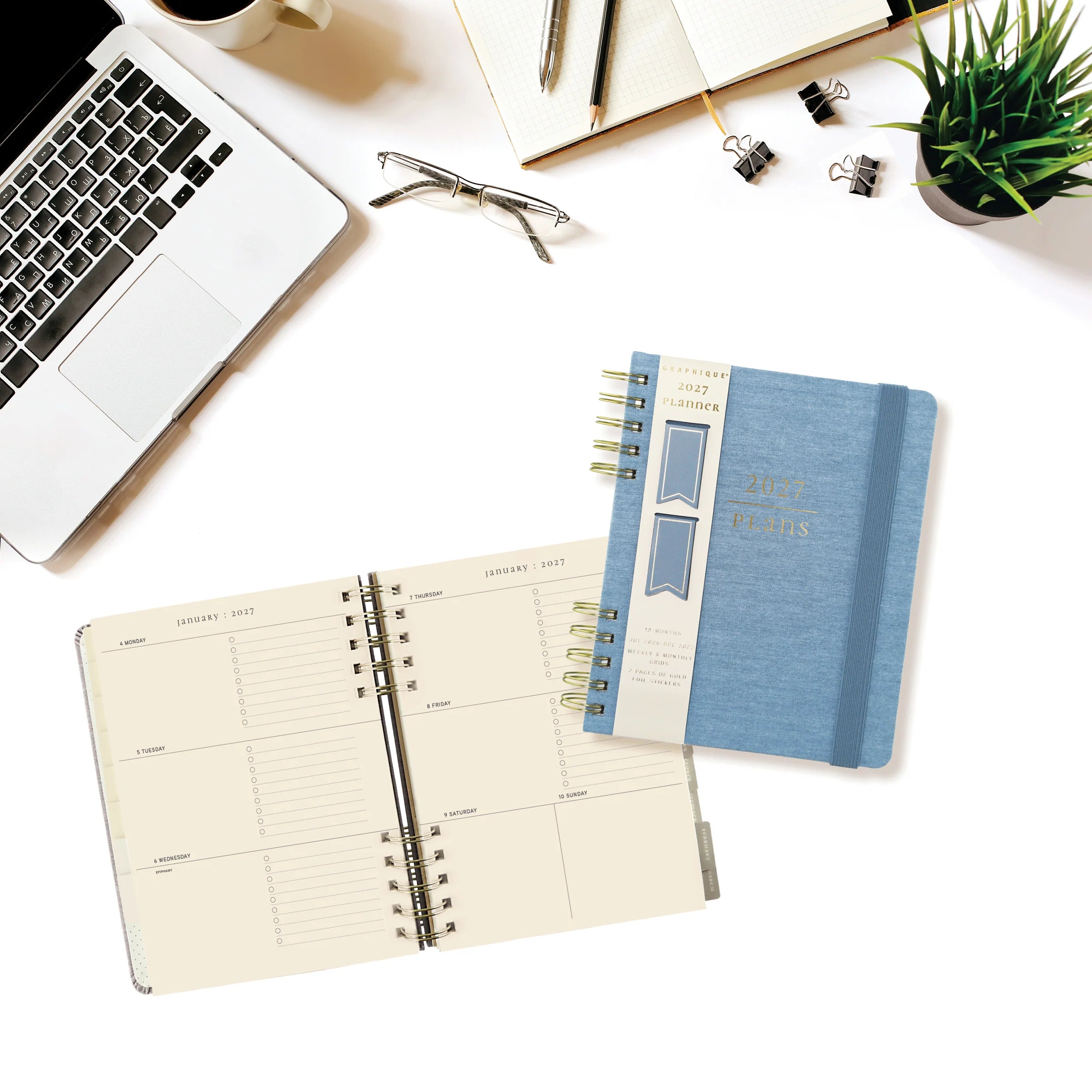 GRPH Chambray 2027 Fabric-Bound Engagement Calendar