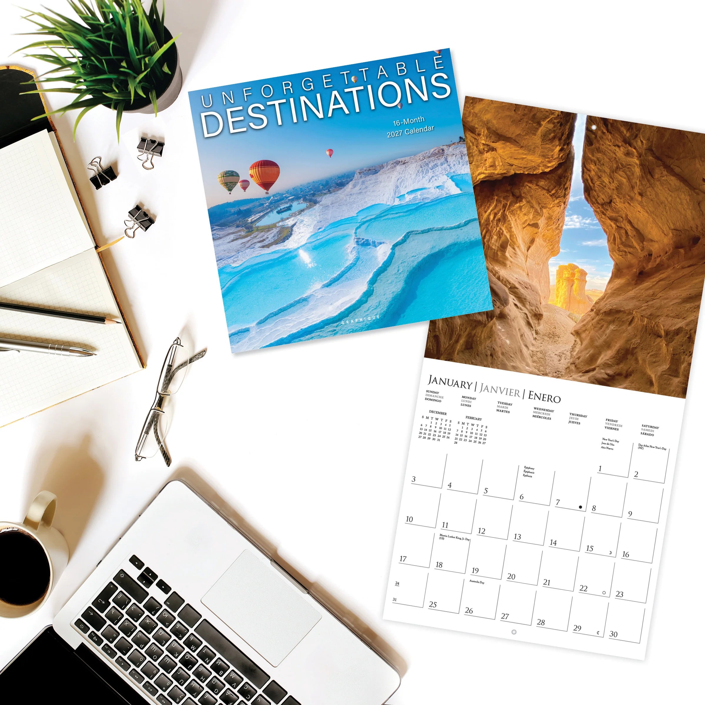 GRPH Unforgettable Destinations 2027 Wall Calendar